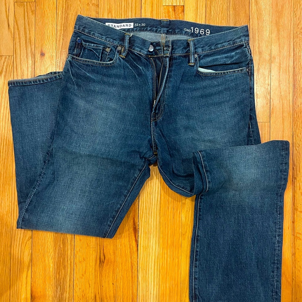 Blue denim jeans